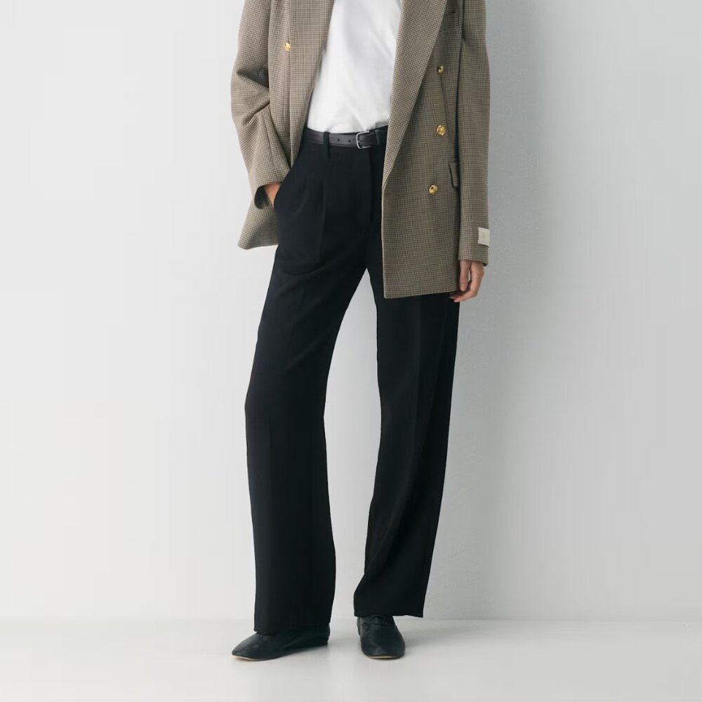Wilfred Aritzia Effortless Pants Crepette Black Full Length